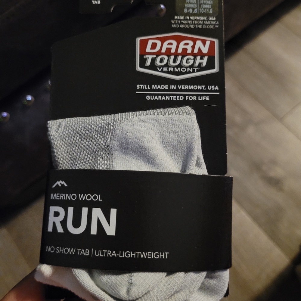 Darn Tough No show tab socks M light grey merino